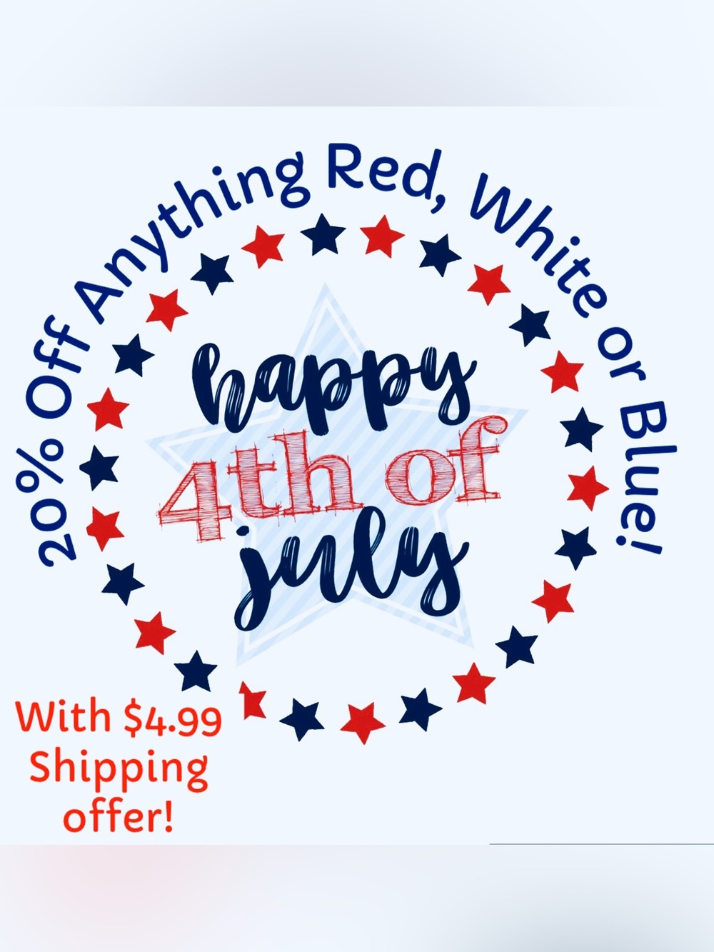 20% Off Red, White or Blue Items